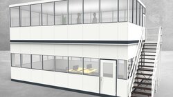 Hallenbüro als Doppelstock 4-seitig 8,50 x 5,00 m 42,5 m² (HD4-8550)