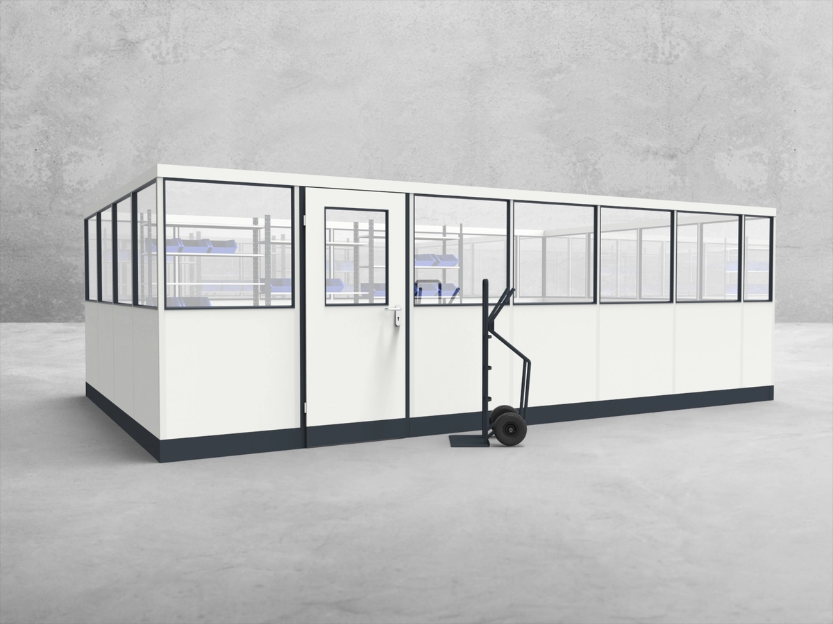 Aussenansicht für Stellwand 4-seitig 6,00 x 4,00 m System RS 45 von Becker Raumsysteme - Artikel SW4-6040