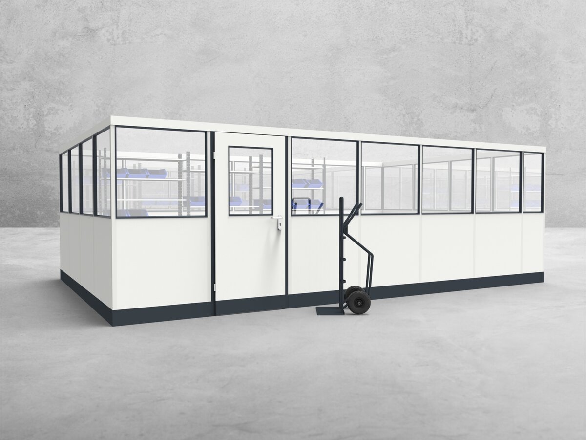 Aussenansicht für Stellwand 4-seitig 6,00 x 4,00 m System RS 45 von Becker Raumsysteme - Artikel SW4-6040