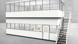 Hallenbüro als Doppelstock 4-seitig 9,00 x 4,00 m 36 m² (HD4-9040)