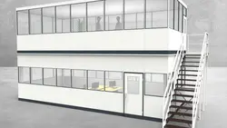 Hallenbüro als Doppelstock 4-seitig 9,00 x 4,00 m 36 m² (HD4-9040)