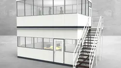 Hallenbüro als Doppelstock 4-seitig 6,00 x 4,00 m 24 m² (HD4-6040)
