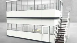 Hallenbüro als Doppelstock 4-seitig 7,50 x 4,50 m 33,75 m² (HD4-7545)