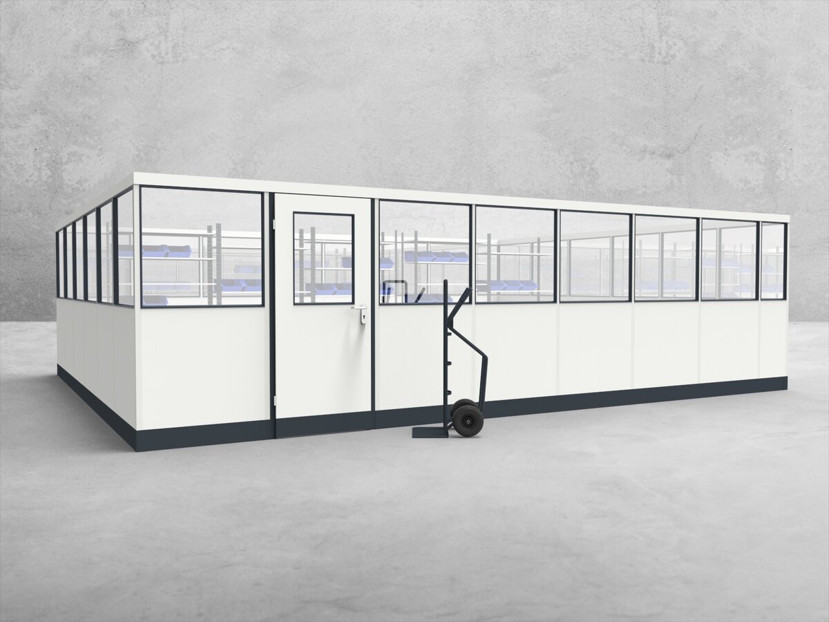 Aussenansicht für Stellwand 4-seitig 8,00 x 4,50 m System RS 45 von Becker Raumsysteme - Artikel SW4-8045