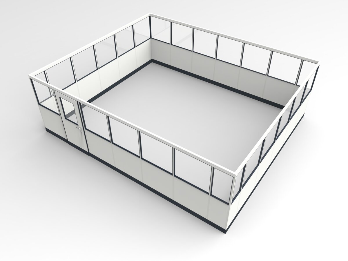 Wandanschluss für Stellwand 4-seitig 6,50 x 5,50 m System RS 45 von Becker Raumsysteme - Artikel SW4-6555