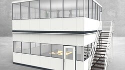 Hallenbüro als Doppelstock 4-seitig 6,50 x 6,00 m 39 m² (HD4-6560)