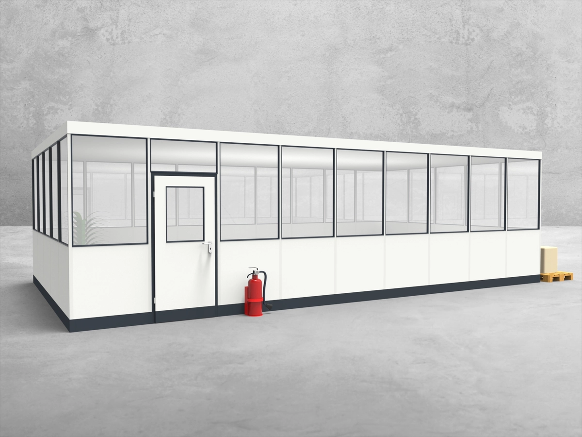 Aussenansicht für Hallenbüro 4-seitig 9,00 x 5,00 m System RS 45 von Becker Raumsysteme - Artikel HB4-9050