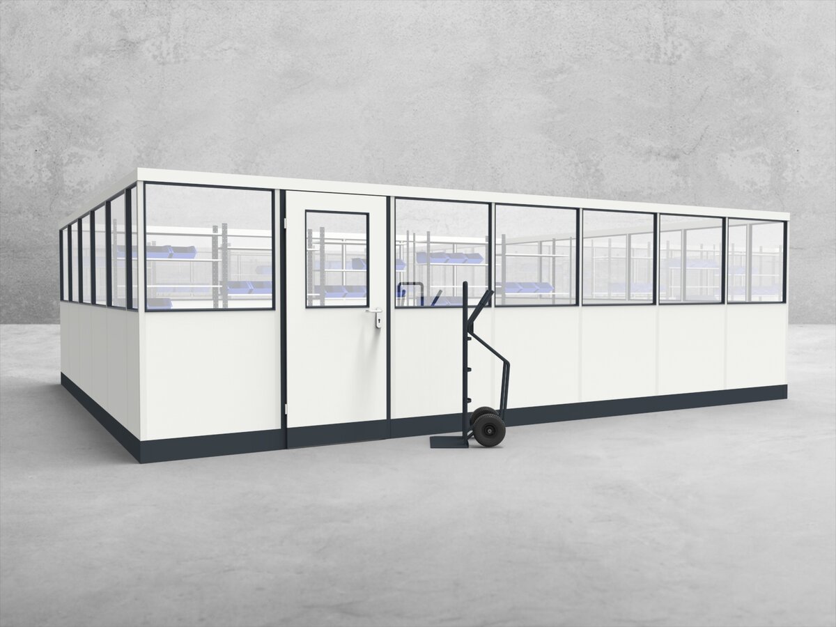 Aussenansicht für Stellwand 4-seitig 7,00 x 5,50 m System RS 45 von Becker Raumsysteme - Artikel SW4-7055