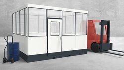 Mobiles Hallenbüro 4-seitig 4,00 x 3,50 m 14 m² (HM4-4035)