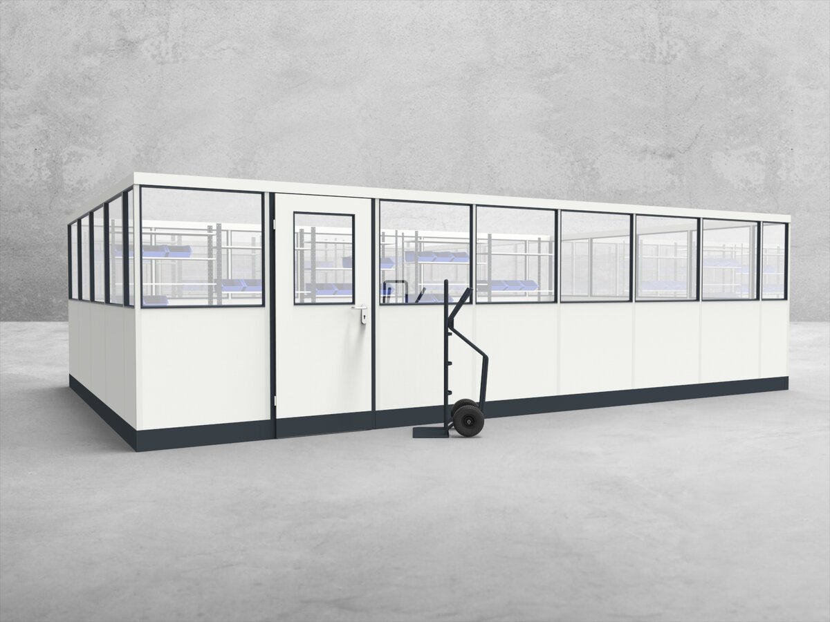 Aussenansicht für Stellwand 4-seitig 7,50 x 4,50 m System RS 45 von Becker Raumsysteme - Artikel SW4-7545