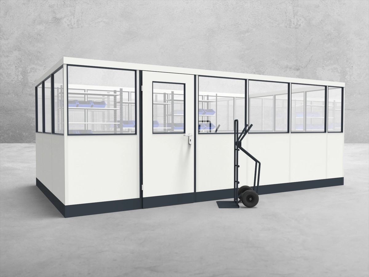 Aussenansicht für Stellwand 4-seitig 6,50 x 4,00 m System RS 45 von Becker Raumsysteme - Artikel SW4-6540