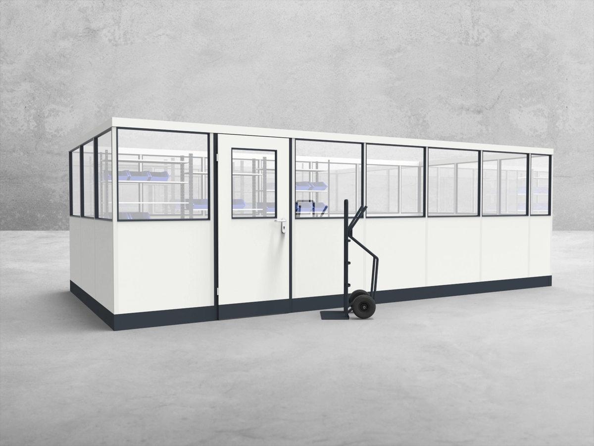 Aussenansicht für Stellwand 4-seitig 6,50 x 3,00 m System RS 45 von Becker Raumsysteme - Artikel SW4-6530