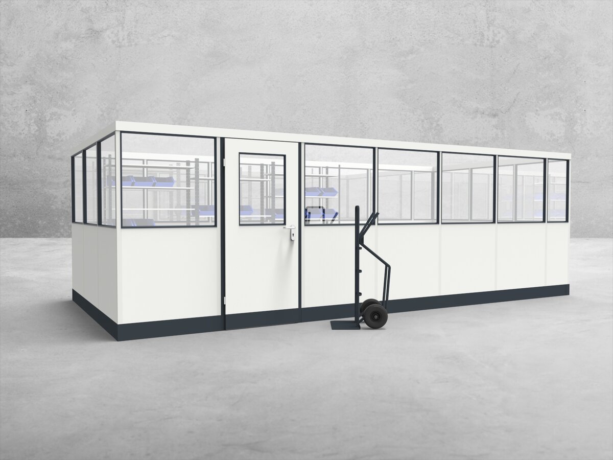 Aussenansicht für Stellwand 4-seitig 6,50 x 3,00 m System RS 45 von Becker Raumsysteme - Artikel SW4-6530