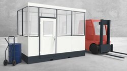 Mobiles Hallenbüro 4-seitig 3,50 x 2,00 m 7 m² (HM4-3520)