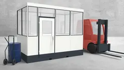 Mobiles Hallenbüro 4-seitig 3,50 x 2,00 m 7 m² (HM4-3520)