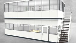 Hallenbüro als Doppelstock 4-seitig 9,00 x 5,00 m 45 m² (HD4-9050)