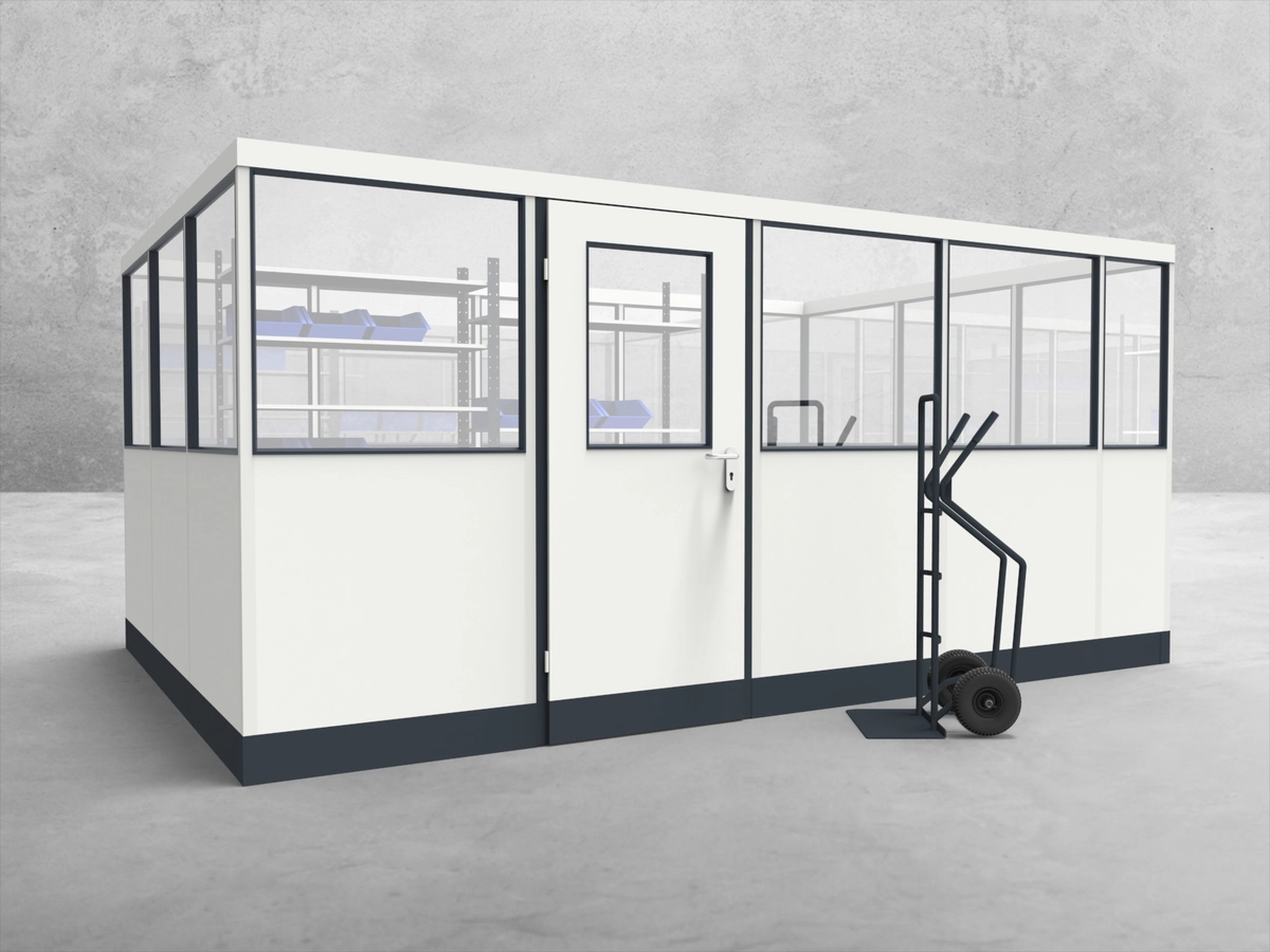 Aussenansicht für Stellwand 4-seitig 4,50 x 3,00 m System RS 45 von Becker Raumsysteme - Artikel SW4-4530