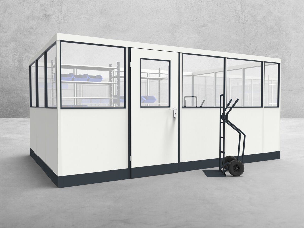 Aussenansicht für Stellwand 4-seitig 4,50 x 3,00 m System RS 45 von Becker Raumsysteme - Artikel SW4-4530
