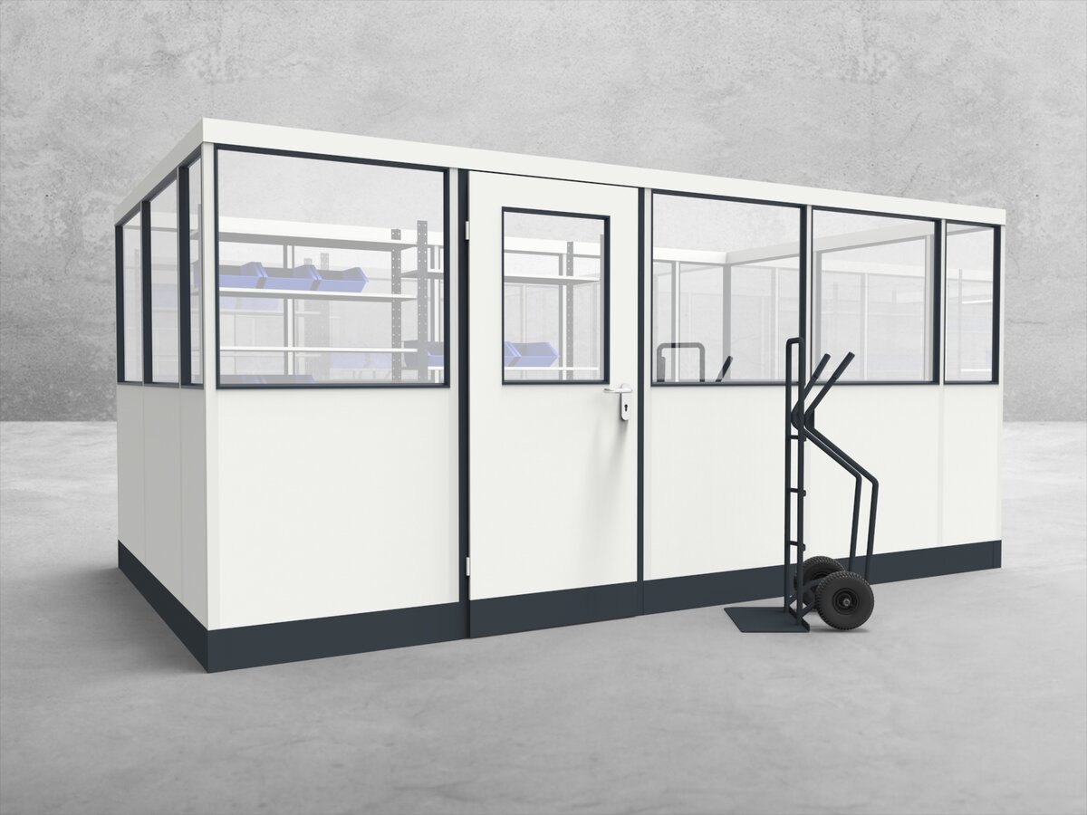 Aussenansicht für Stellwand 4-seitig 4,50 x 2,50 m System RS 45 von Becker Raumsysteme - Artikel SW4-4525