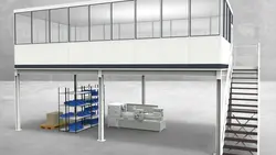 Hallenbüro auf Stahlbau 4-seitig 9,00 x 4,50 m 40,5 m² (HS4-9045)