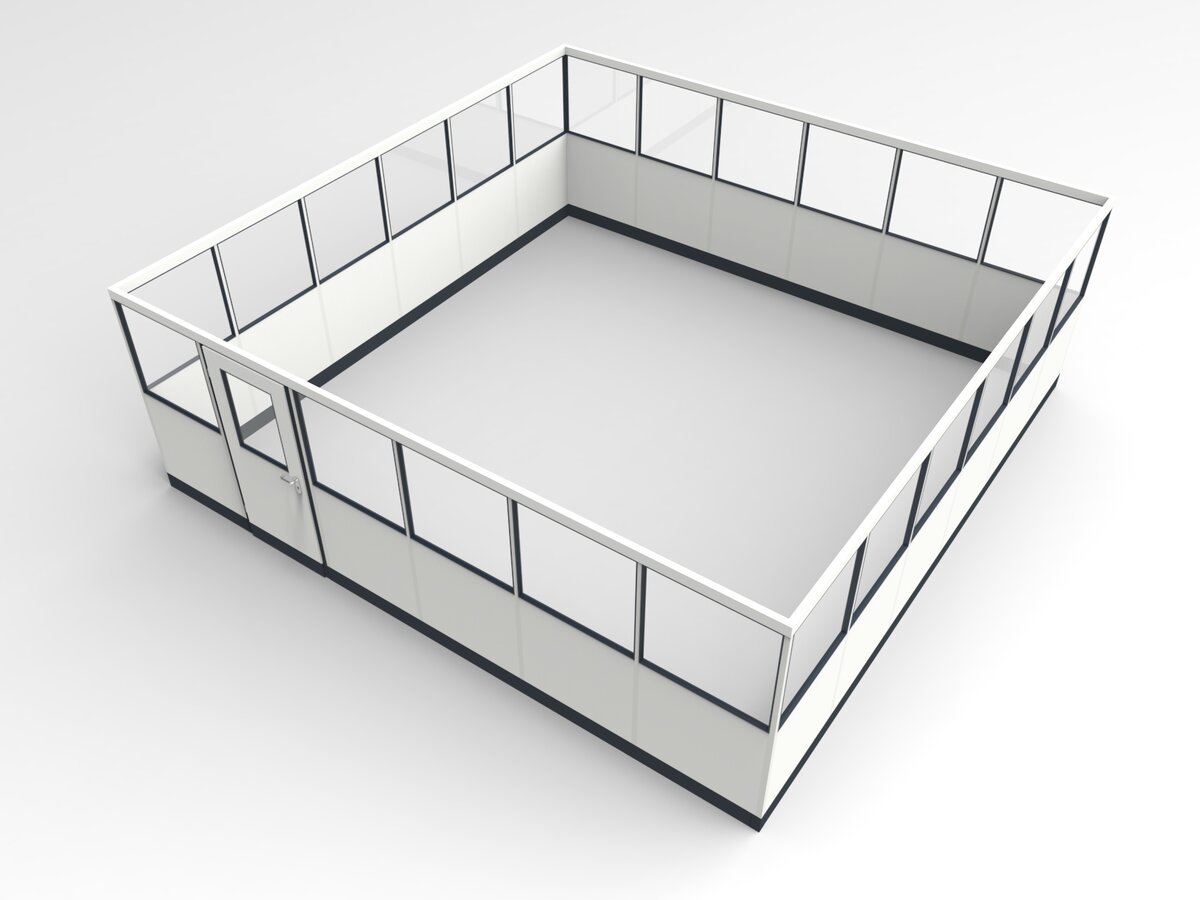 Wandanschluss für Stellwand 4-seitig 6,00 x 6,00 m System RS 45 von Becker Raumsysteme - Artikel SW4-6060