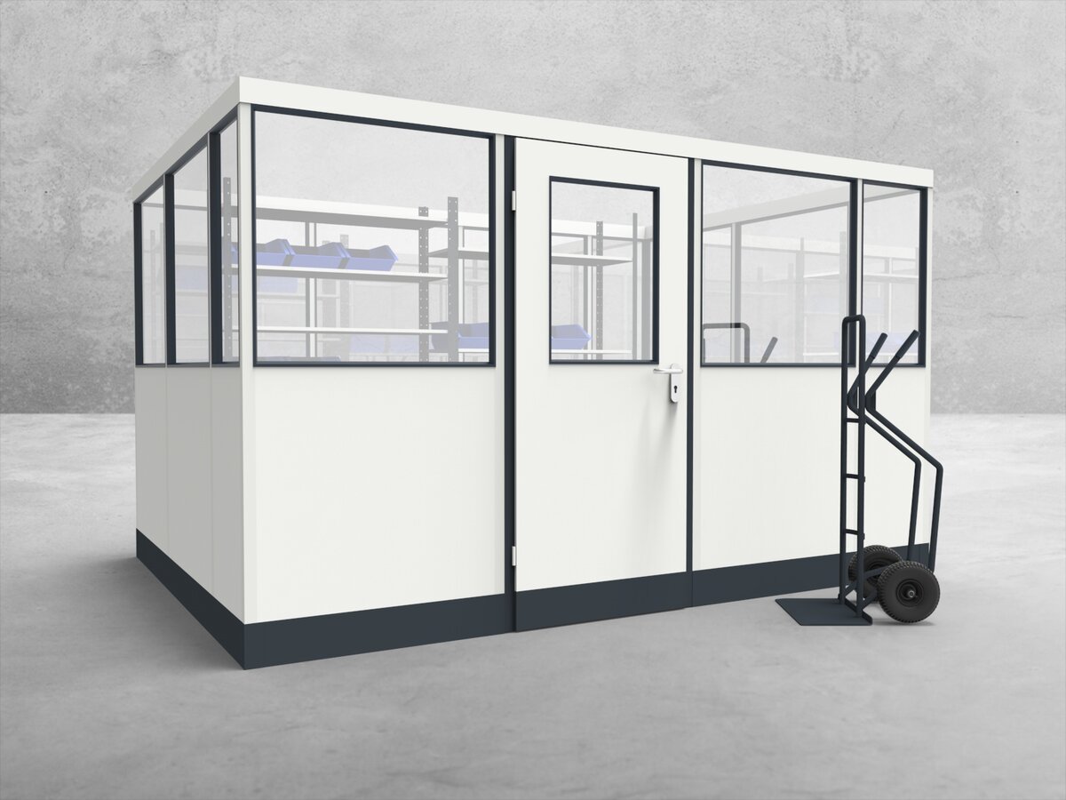 Aussenansicht für Stellwand 4-seitig 3,50 x 2,50 m System RS 45 von Becker Raumsysteme - Artikel SW4-3525