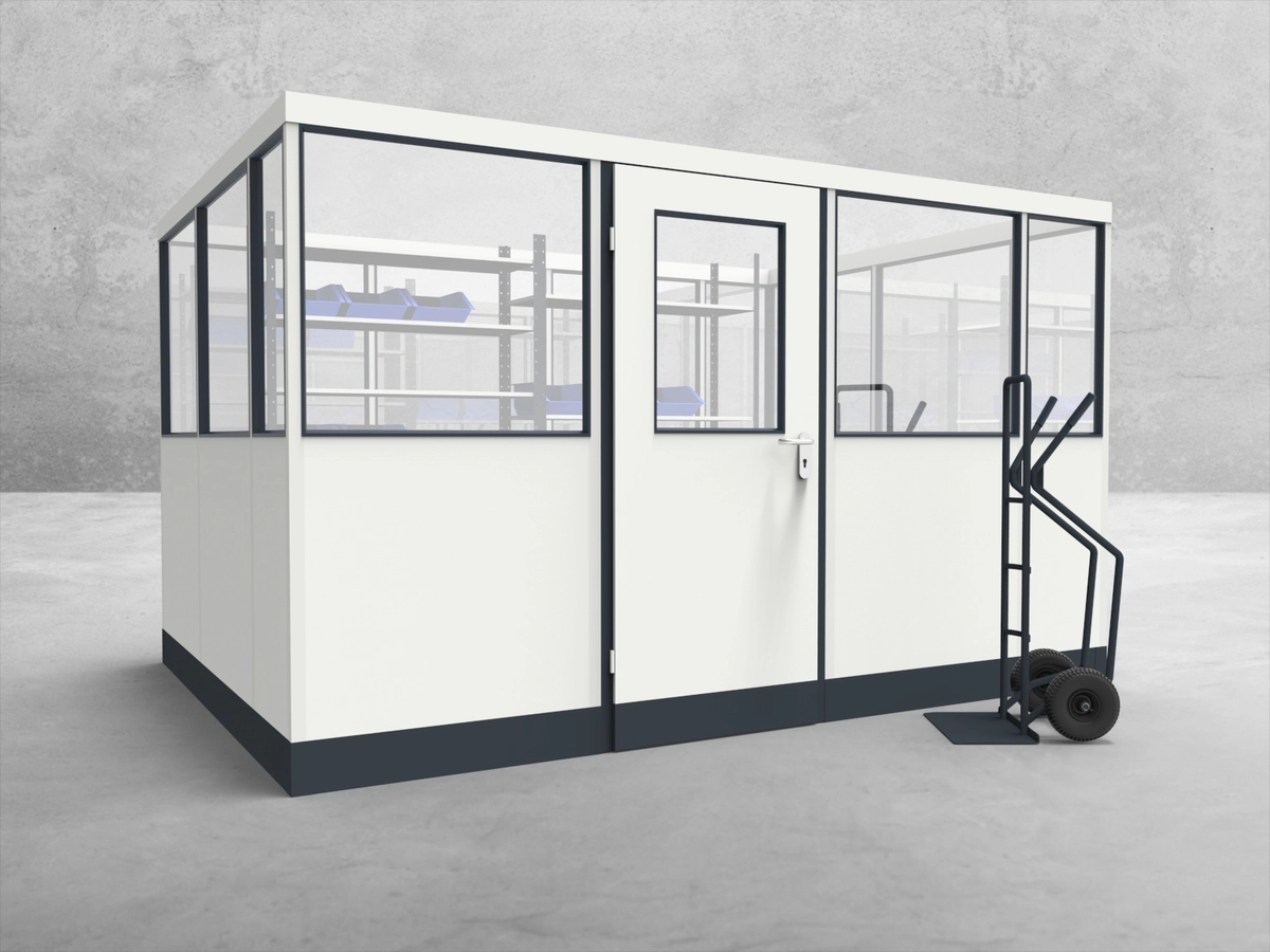 Aussenansicht für Stellwand 4-seitig 3,50 x 2,50 m System RS 45 von Becker Raumsysteme - Artikel SW4-3525