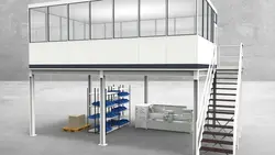 Hallenbüro auf Stahlbau 4-seitig 7,00 x 4,50 m 31,5 m² (HS4-7045)