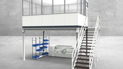 Hallenbüro auf Stahlbau 4-seitig 5,00 x 3,50 m 17,5 m² (HS4-5035)