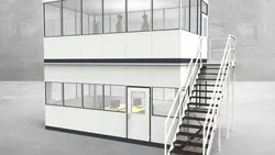 Hallenbüro als Doppelstock 4-seitig 6,00 x 3,50 m 21 m² (HD4-6035)