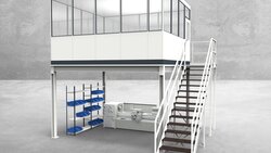 Hallenbüro auf Stahlbau 4-seitig 4,50 x 4,00 m 18 m² (HS4-4540)