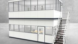 Hallenbüro als Doppelstock 4-seitig 7,00 x 4,50 m 31,5 m² (HD4-7045)