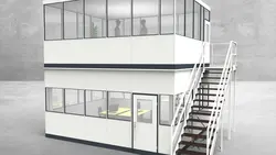 Hallenbüro als Doppelstock 4-seitig 5,50 x 4,50 m 24,75 m² (HD4-5545)