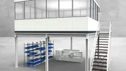 Hallenbüro auf Stahlbau 4-seitig 6,00 x 5,50 m 33 m² (HS4-6055)