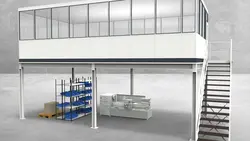 Hallenbüro auf Stahlbau 4-seitig 8,50 x 4,50 m 38,25 m² (HS4-8545)