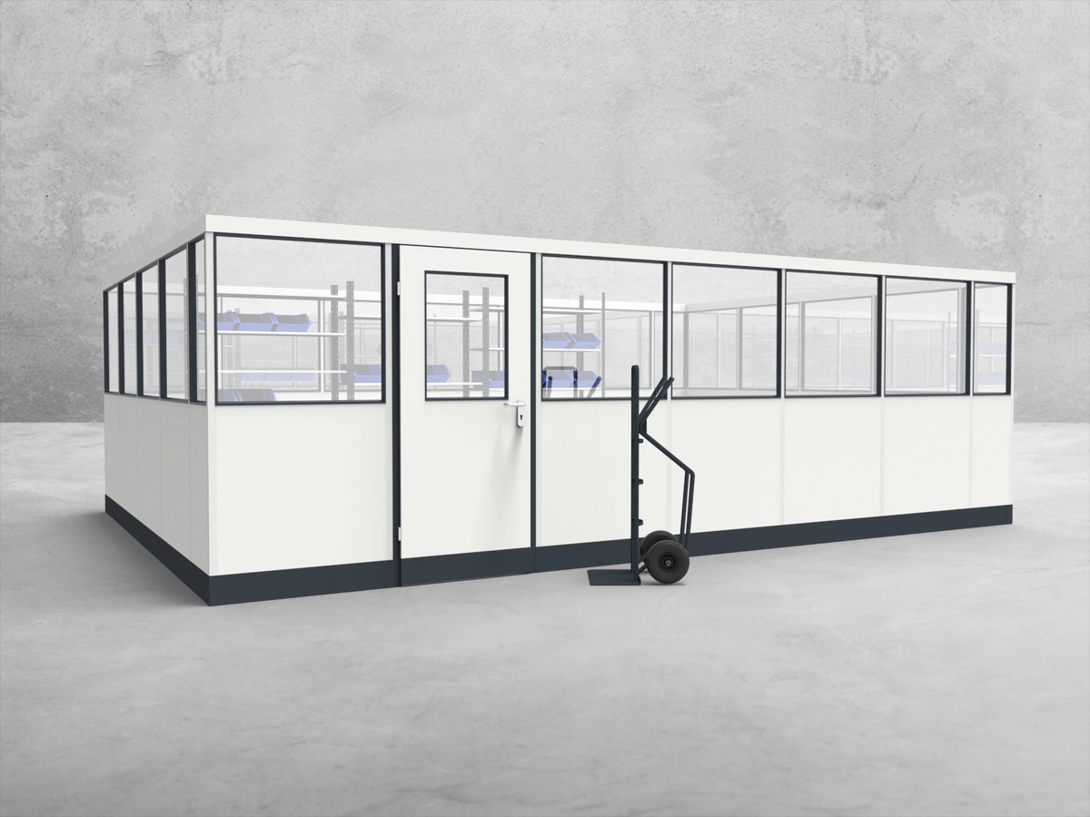 Aussenansicht für Stellwand 4-seitig 6,50 x 4,50 m System RS 45 von Becker Raumsysteme - Artikel SW4-6545