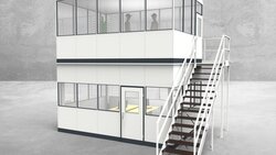 Hallenbüro als Doppelstock 4-seitig 5,00 x 3,50 m 17,5 m² (HD4-5035)
