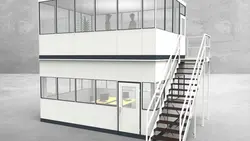 Hallenbüro als Doppelstock 4-seitig 5,50 x 4,00 m 22 m² (HD4-5540)