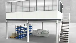 Hallenbüro auf Stahlbau 4-seitig 7,50 x 5,50 m 41,25 m² (HS4-7555)