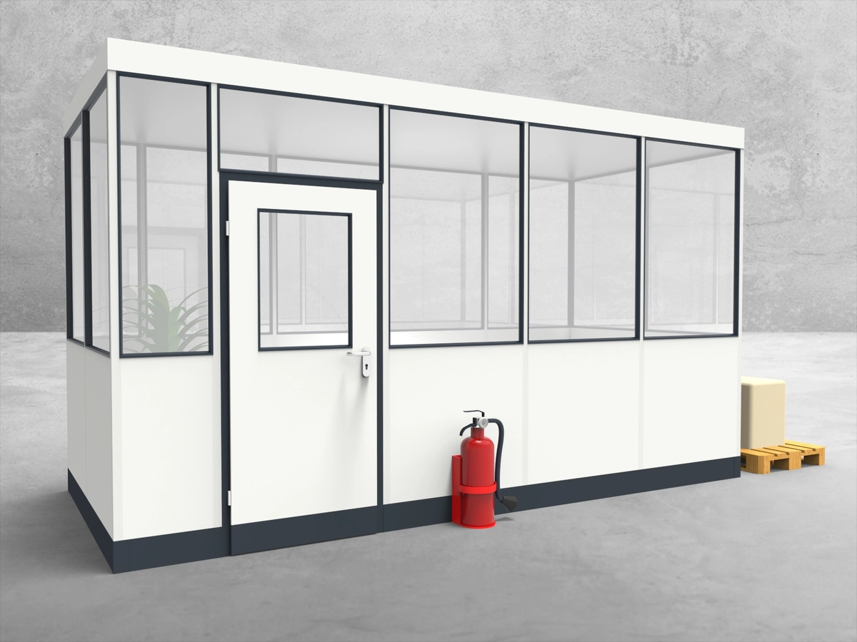 Aussenansicht für Hallenbüro 4-seitig 4,50 x 2,00 m System RS 45 von Becker Raumsysteme - Artikel HB4-4520