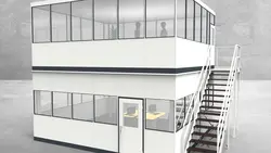 Hallenbüro als Doppelstock 4-seitig 6,00 x 5,50 m 33 m² (HD4-6055)