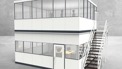 Hallenbüro als Doppelstock 4-seitig 6,00 x 5,50 m 33 m² (HD4-6055)