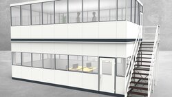 Hallenbüro als Doppelstock 4-seitig 8,50 x 4,50 m 38,25 m² (HD4-8545)