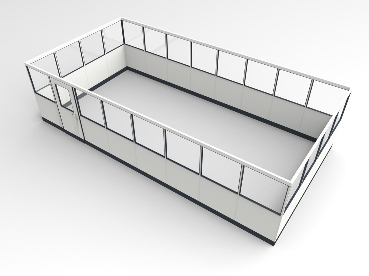 Wandanschluss für Stellwand 4-seitig 8,00 x 4,00 m System RS 45 von Becker Raumsysteme - Artikel SW4-8040