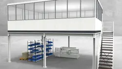 Hallenbüro auf Stahlbau 4-seitig 8,00 x 6,00 m 48 m² (HS4-8060)