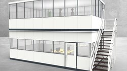 Hallenbüro als Doppelstock 4-seitig 8,00 x 4,50 m 36 m² (HD4-8045)