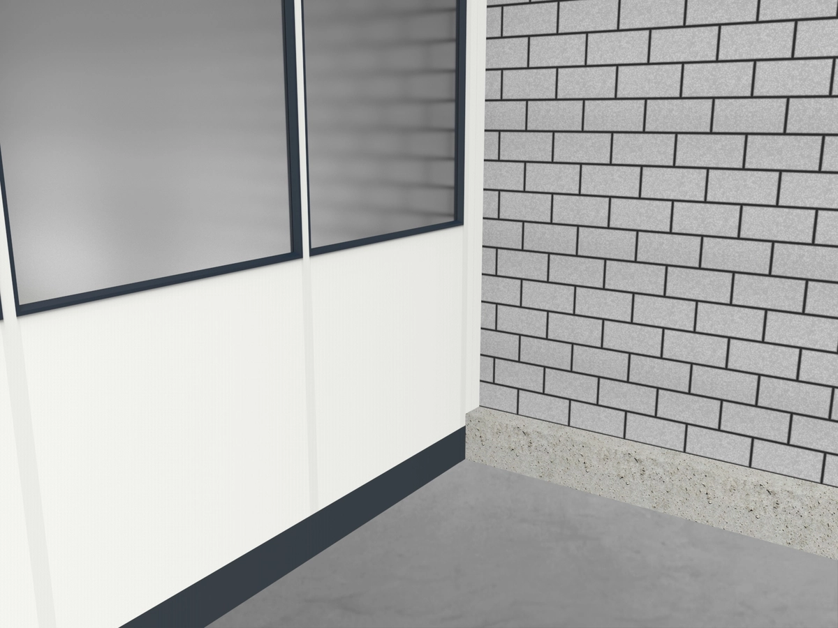 Wandanschluss für Hallenbüro 3-seitig 8,50 x 4,00 m System RS 45 von Becker Raumsysteme - Artikel HB3-8540