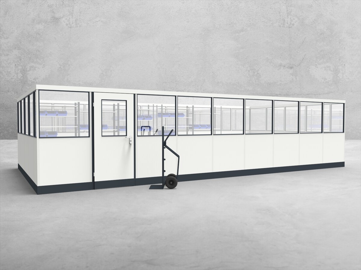 Aussenansicht für Stellwand 4-seitig 9,00 x 4,50 m System RS 45 von Becker Raumsysteme - Artikel SW4-9045