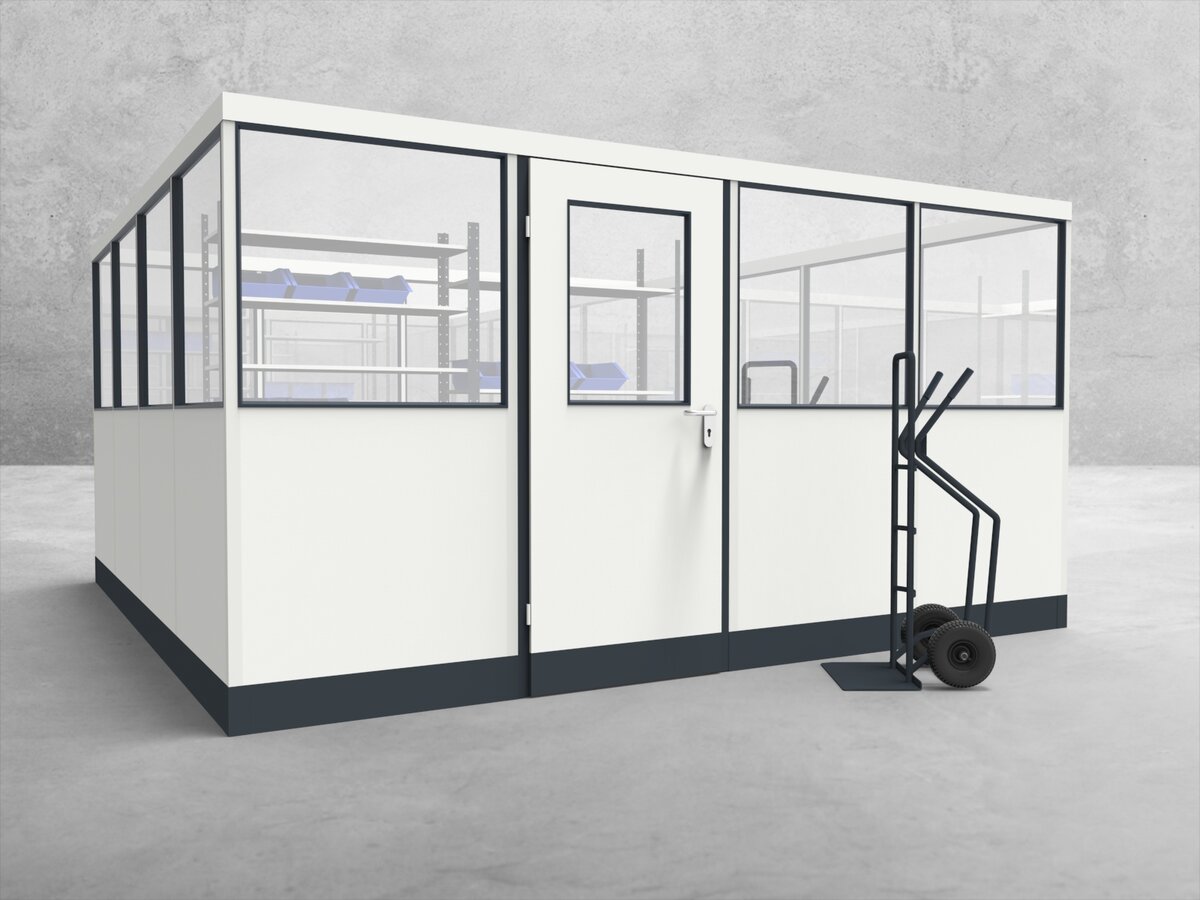 Aussenansicht für Stellwand 4-seitig 4,00 x 4,00 m System RS 45 von Becker Raumsysteme - Artikel SW4-4040