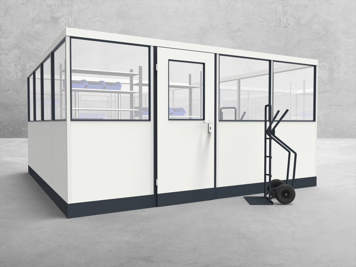 Aussenansicht für Stellwand 4-seitig 4,00 x 4,00 m System RS 45 von Becker Raumsysteme - Artikel SW4-4040